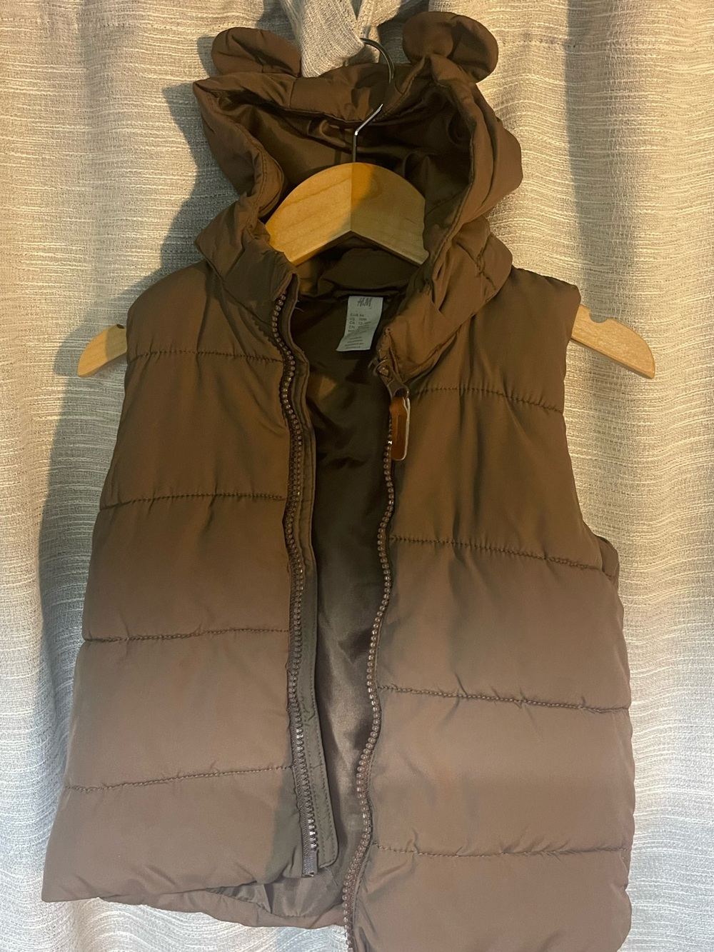 H&M Kids Brown Puffer Vest with Hood